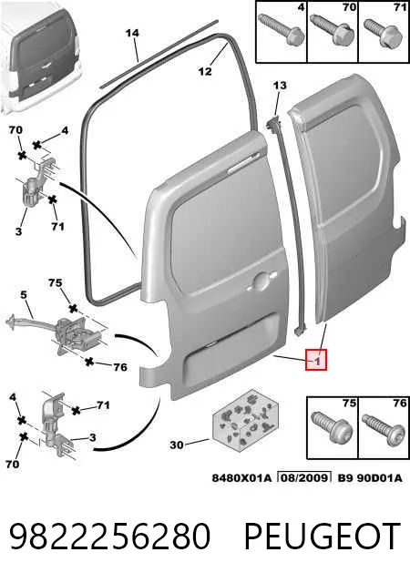 Porta batente traseira esquerda de furgão Fiat/Alfa/Lancia 9820436880 preço, a partir de 328,91 USD