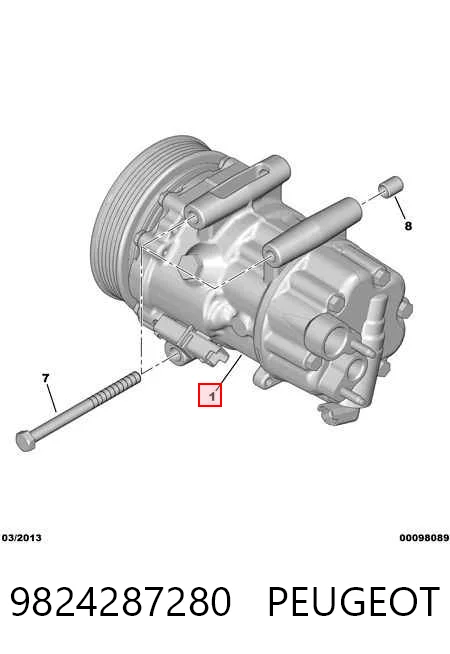 9824287280 Peugeot/Citroen Compressor de aparelho de ar condicionado