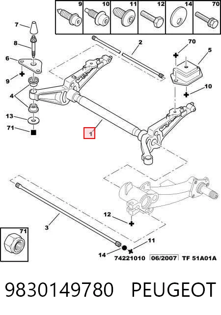 Viga de suspensão traseira (plataforma veicular) Peugeot Partner I 5F ao melhor preço