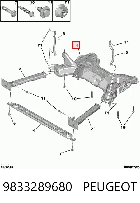 Compre Viga de suspensão dianteira (plataforma veicular) Peugeot 307 