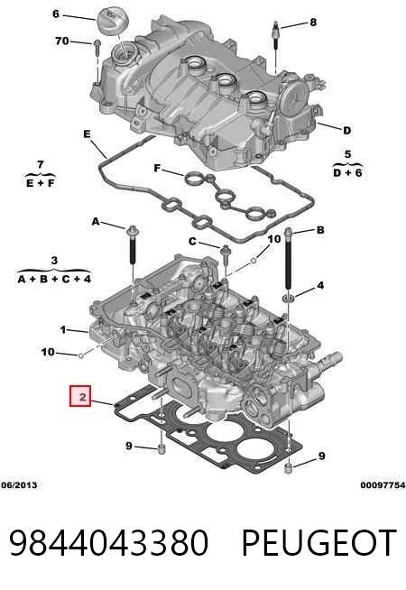 Vedante de cabeça de motor (CBC) Citroen C-Elysee   ao melhor preço