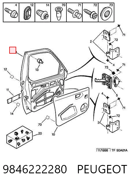 Porta dianteira esquerda para Citroen Berlingo  M