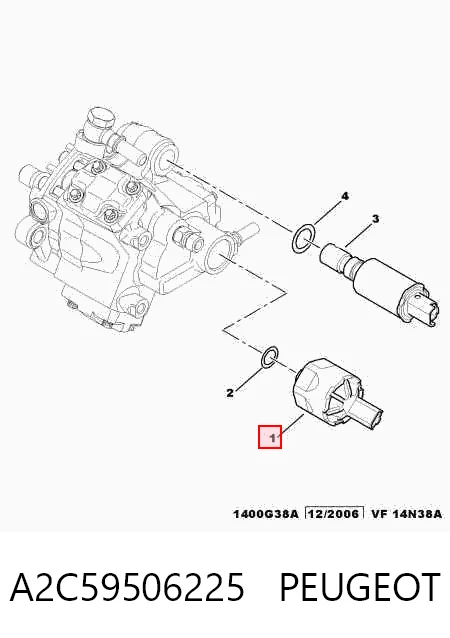A2C59506225 Peugeot/Citroen Válvula de regulação de pressão (válvula de redução da Bomba de Combustível de Pressão Alta) Common-Rail-System