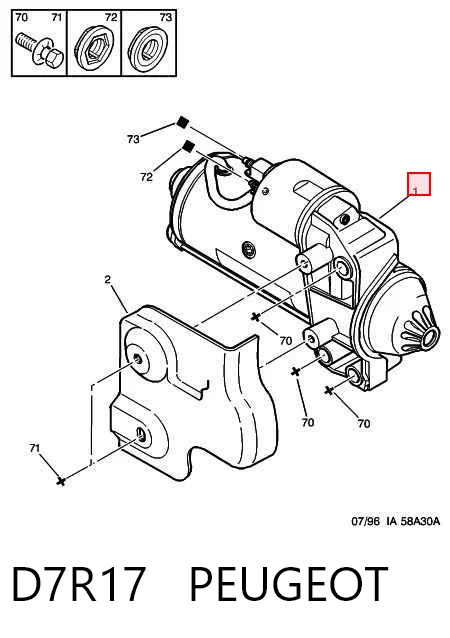 D7R17 Peugeot/Citroen Motor de arranco