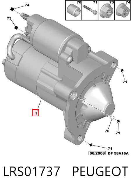 LRS01737 Peugeot/Citroen Motor de arranco