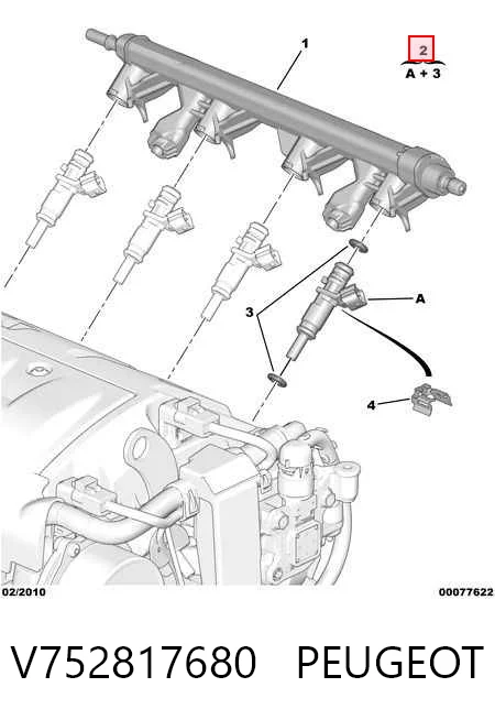 V752817680 Peugeot/Citroen Injetor de injeção de combustível