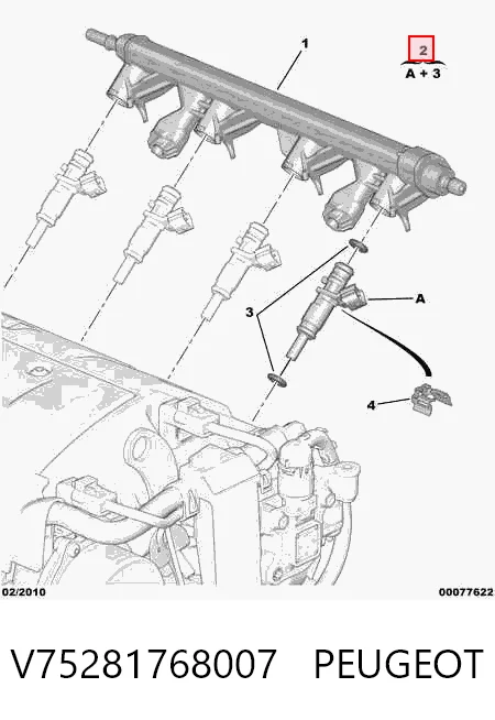 V75281768007 Peugeot/Citroen Injetor de injeção de combustível