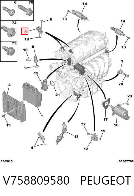 V758809580 Peugeot/Citroen Sensor de posição da árvore distribuidora