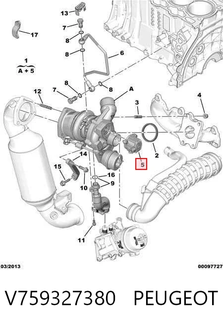 V759327380 Peugeot/Citroen Válvula de recirculação de ar supercompressão de turbina