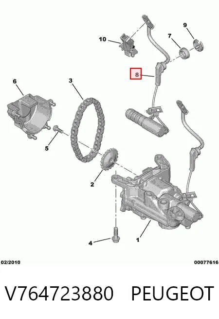 V764723880 Peugeot/Citroen Válvula de regulação de pressão de óleo
