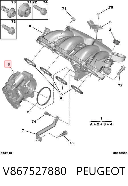 V867527880 Peugeot/Citroen Válvula de borboleta montada