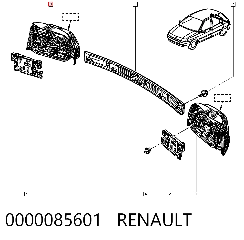 Lanterna traseira direita Renault Clio I BC57, 5357