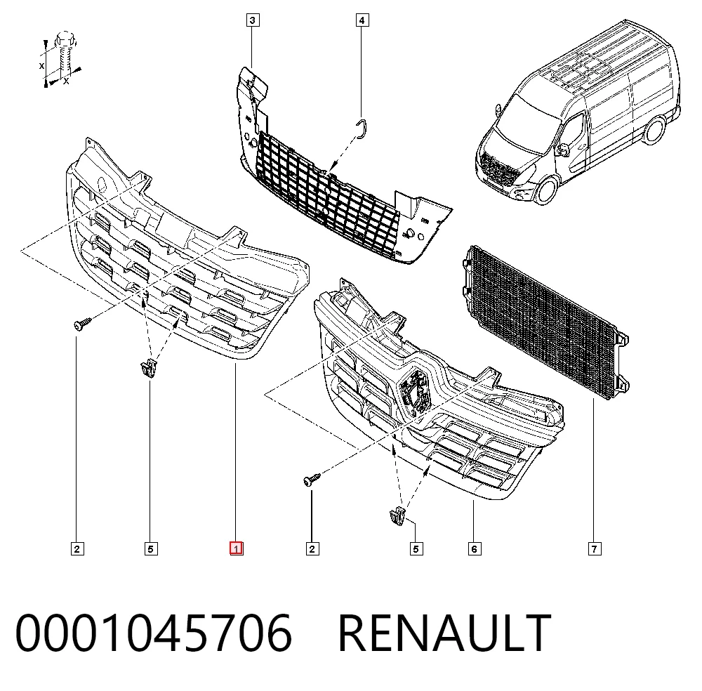 Grelha do radiador Renault Master III FV