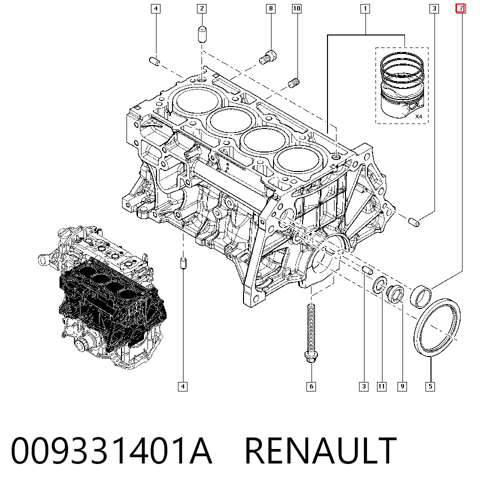 Tampão CBC/do bloco de cilindros para Nissan X-Trail T31