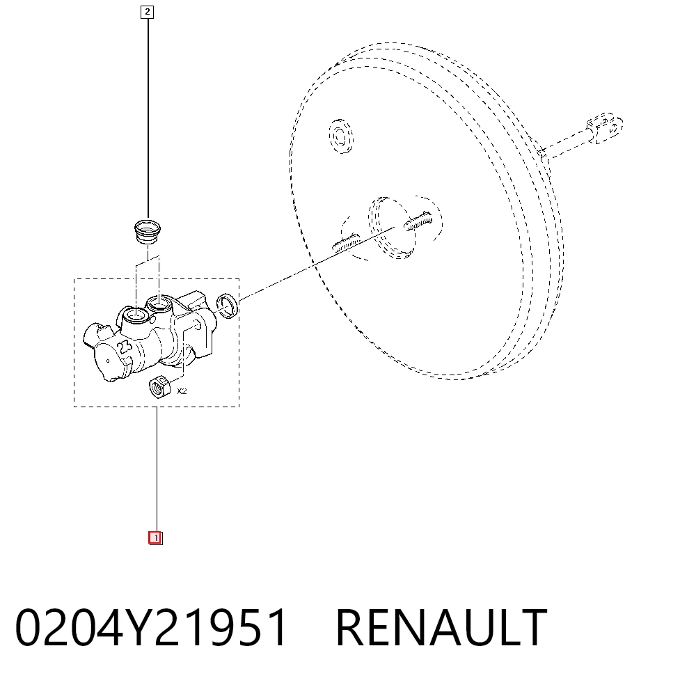 Cilindro mestre do freio Renault Laguna III BT0, BT1