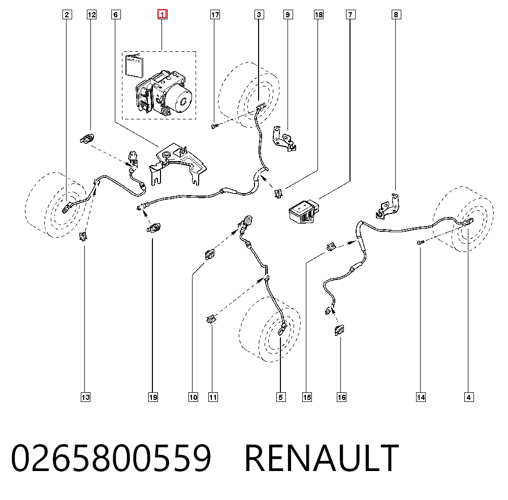 Unidade hidráulico de controlo ABS para Renault Clio III BR01, CR01