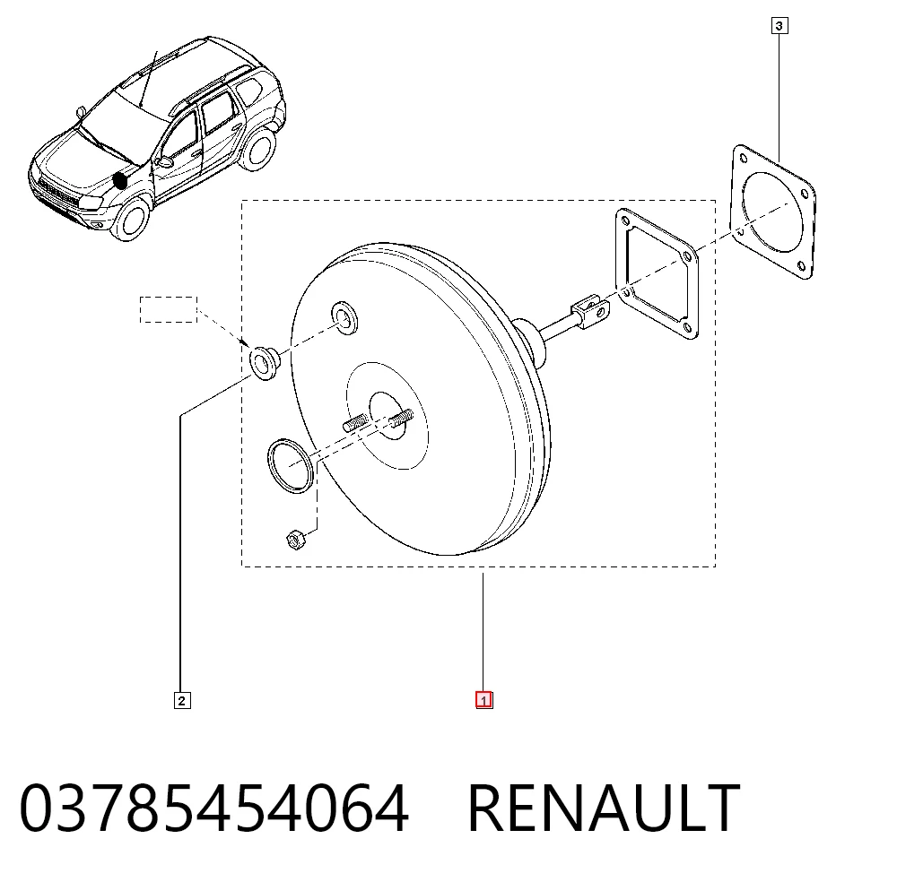  Reforçador dos freios a vácuo Dacia Duster SUV (HS) (2010 - 2018) 