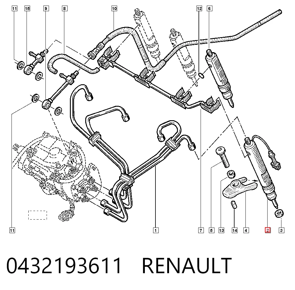 Injetor de injeção de combustível para Renault Laguna I B56, 556