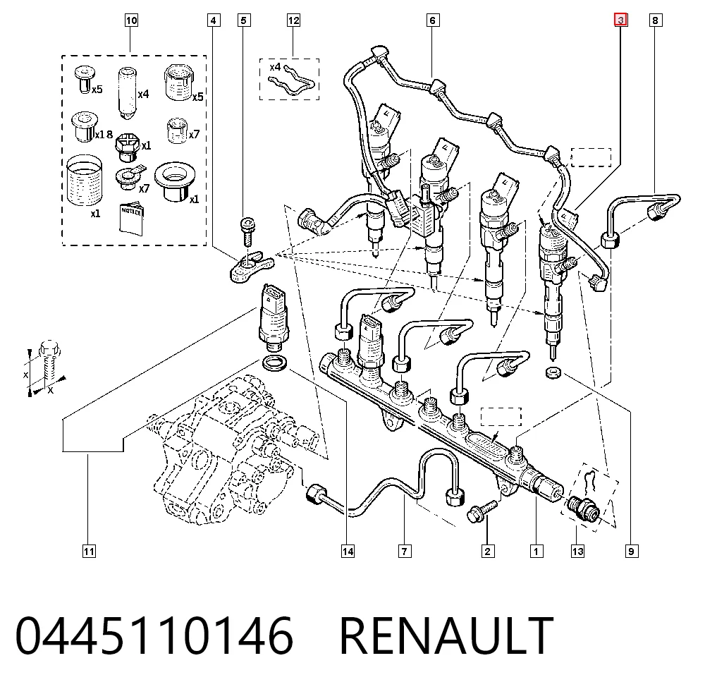 0445110146 Renault (RVI) Injetor de injeção de combustível