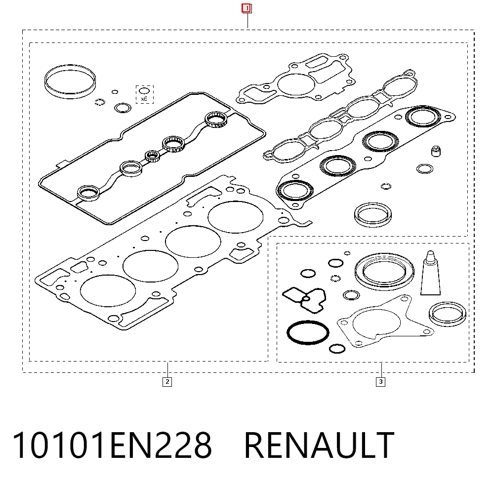 Kit de vedantes de motor completo Nissan Tiida hatchback (C11X) (2004 - 2014) 