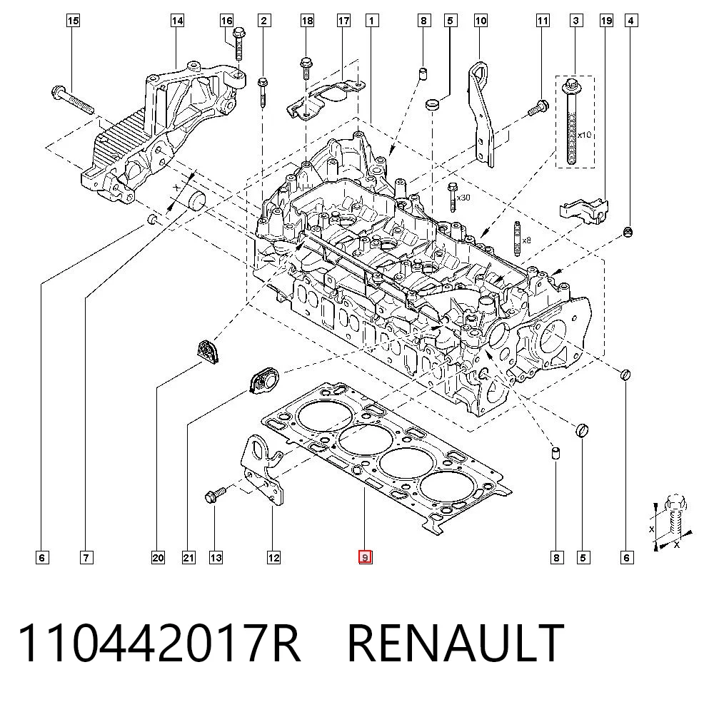 Vedante de cabeça de motor (CBC) 8701523 Kamoka