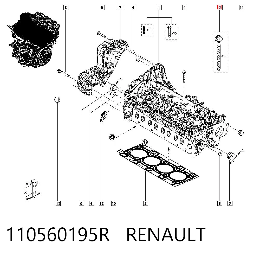 Parafuso de cabeça de motor (CBC) 95517874 General Motors