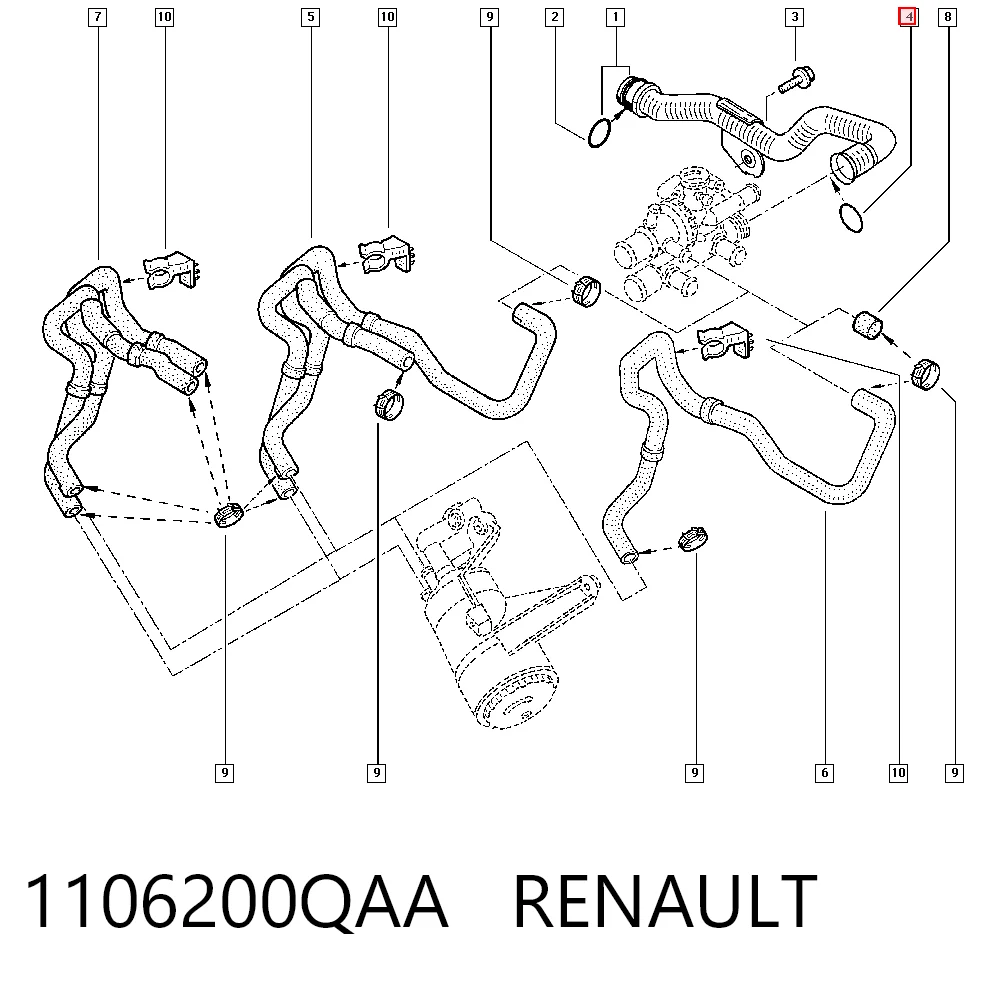 Anel de vedação de cano derivado do radiador Nissan/Infiniti 1106200QAA preço, a partir de 1,56 USD