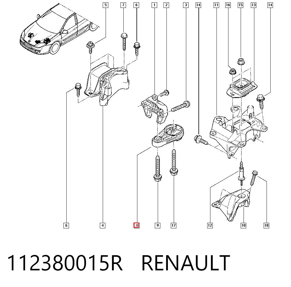  para Renault Laguna III (KT0, KT1)