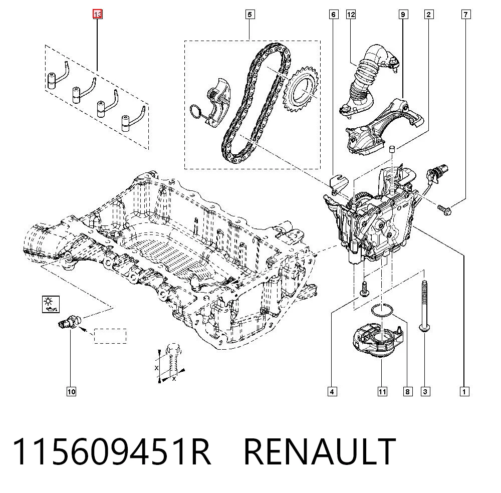 115609451R Renault (RVI) Injetor de óleo