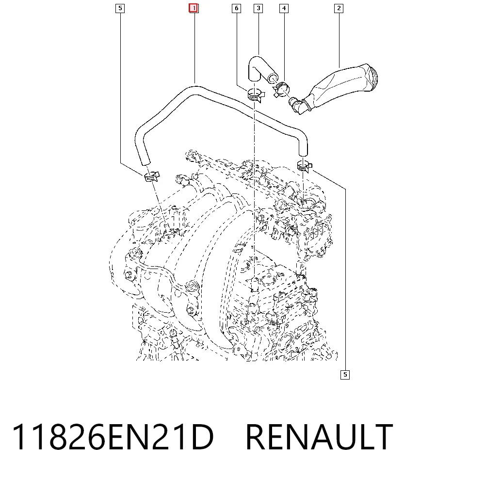 Cano derivado de ventilação de cárter (de separador de óleo) para Nissan X-Trail  T31