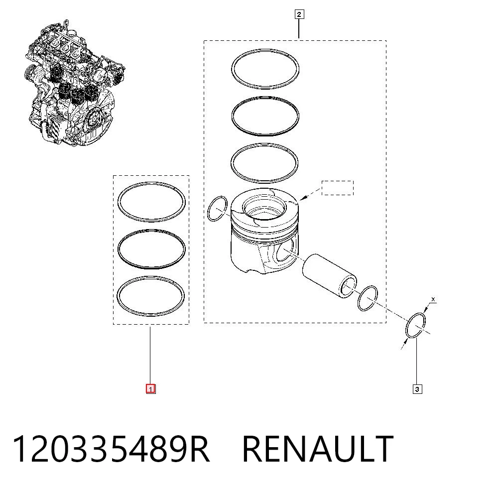 Anéis do pistão para 1 cilindro, STD. VAG 120335489R preço, a partir de 44,59 USD
