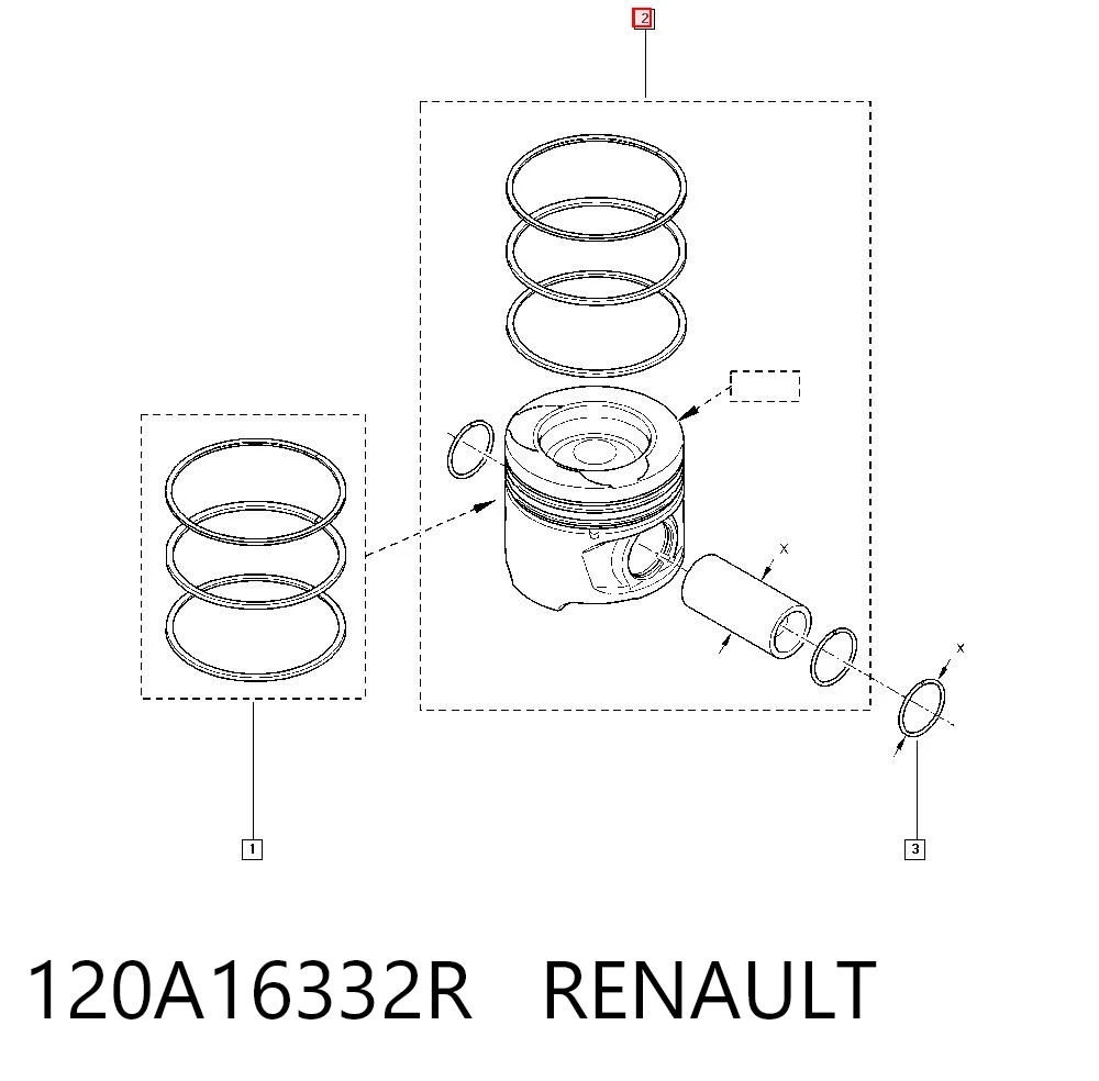130038000800 NE/NPR Pistão do kit para 1 cilindro, STD