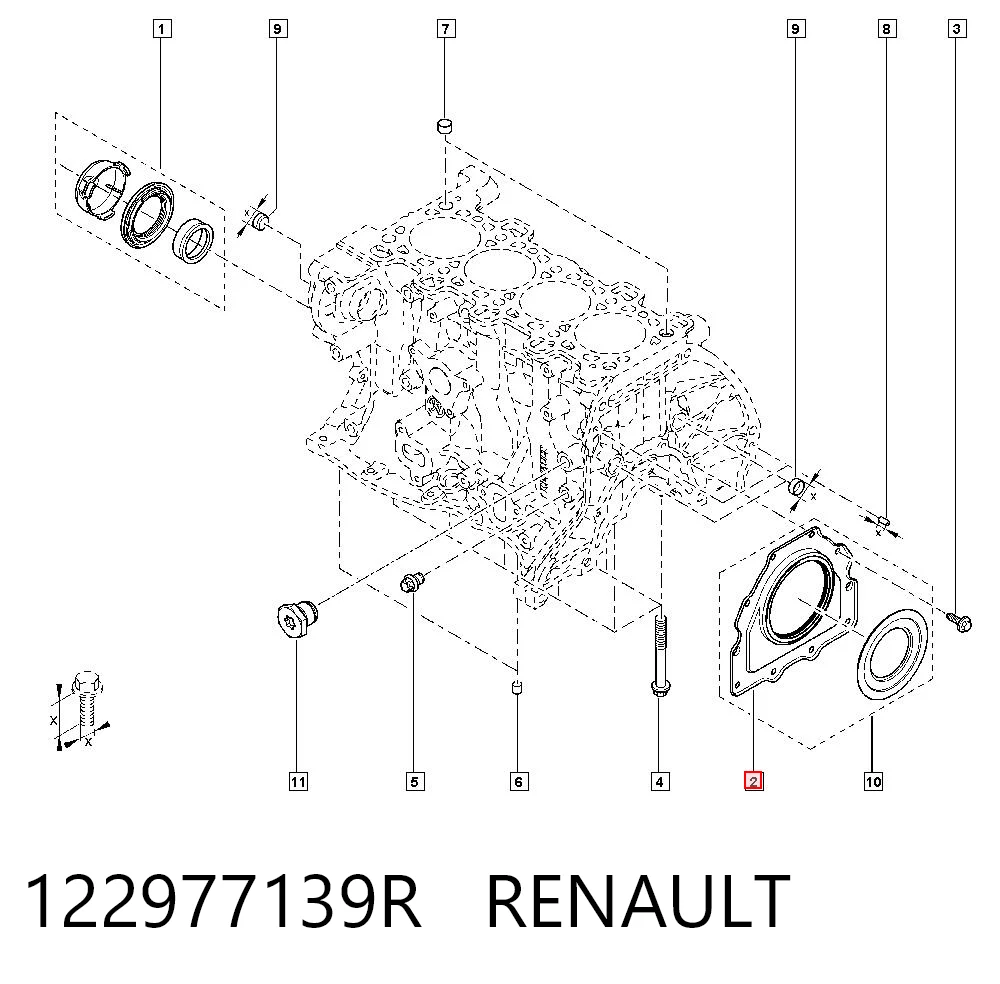 Vedação dianteira de cambota de motor 6000616906 Fiat/Alfa/Lancia