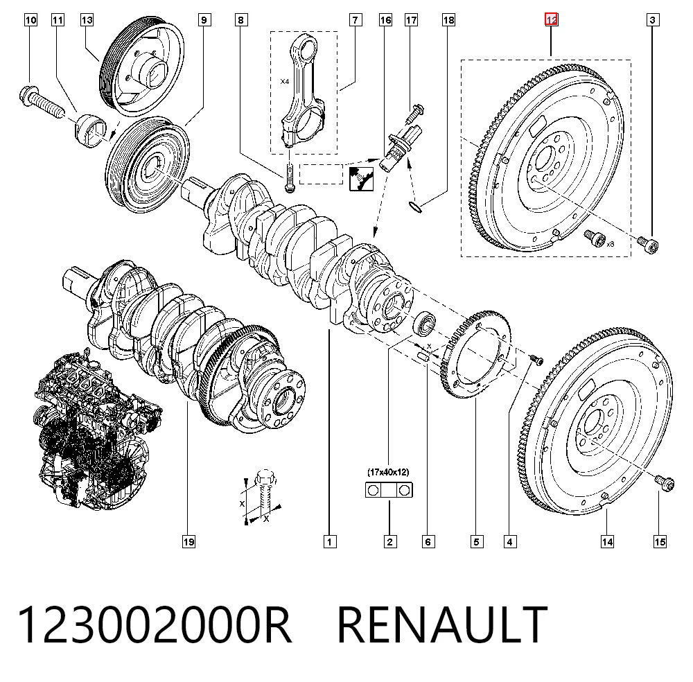 Compre 93168040 Peugeot/Citroen Volante de motor