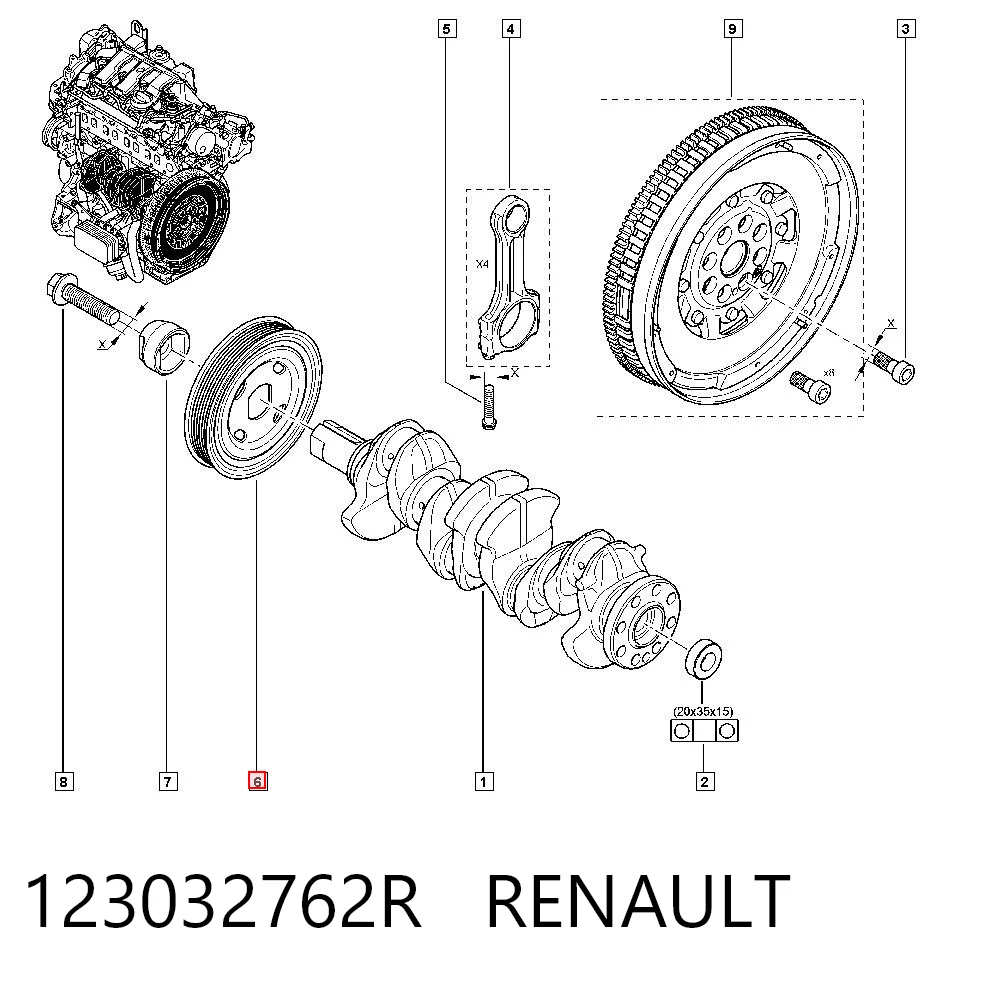 Polia de cambota para Renault Trafic EG