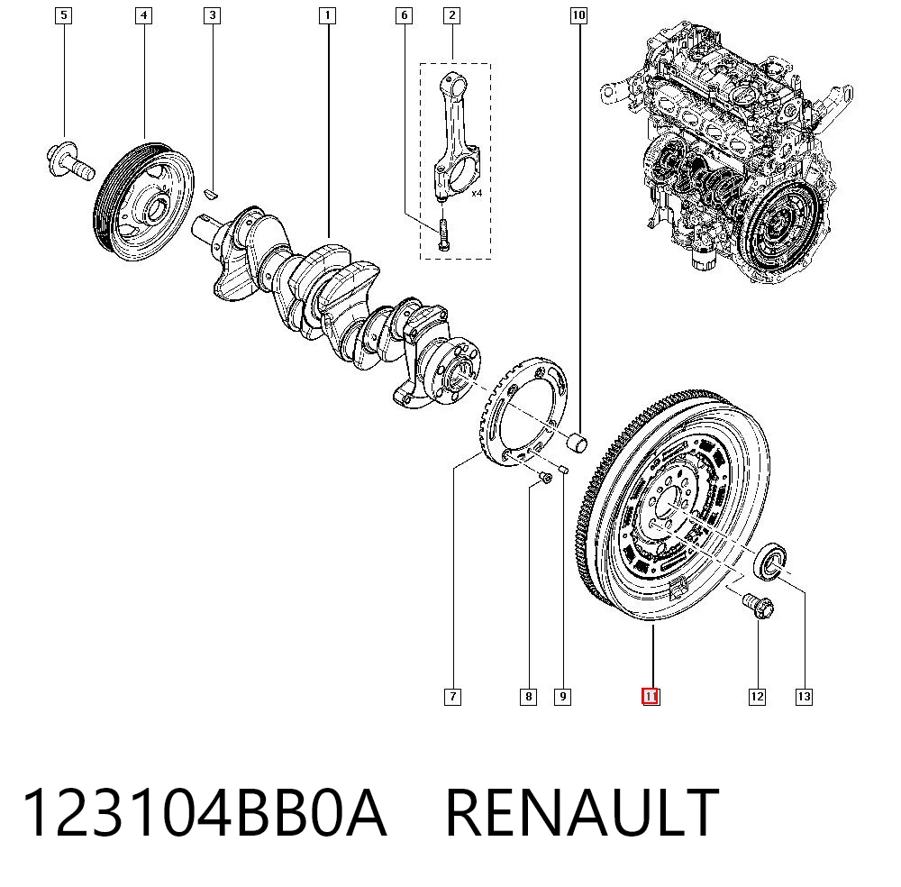 123104BB0B Nissan/Infiniti Volante de motor