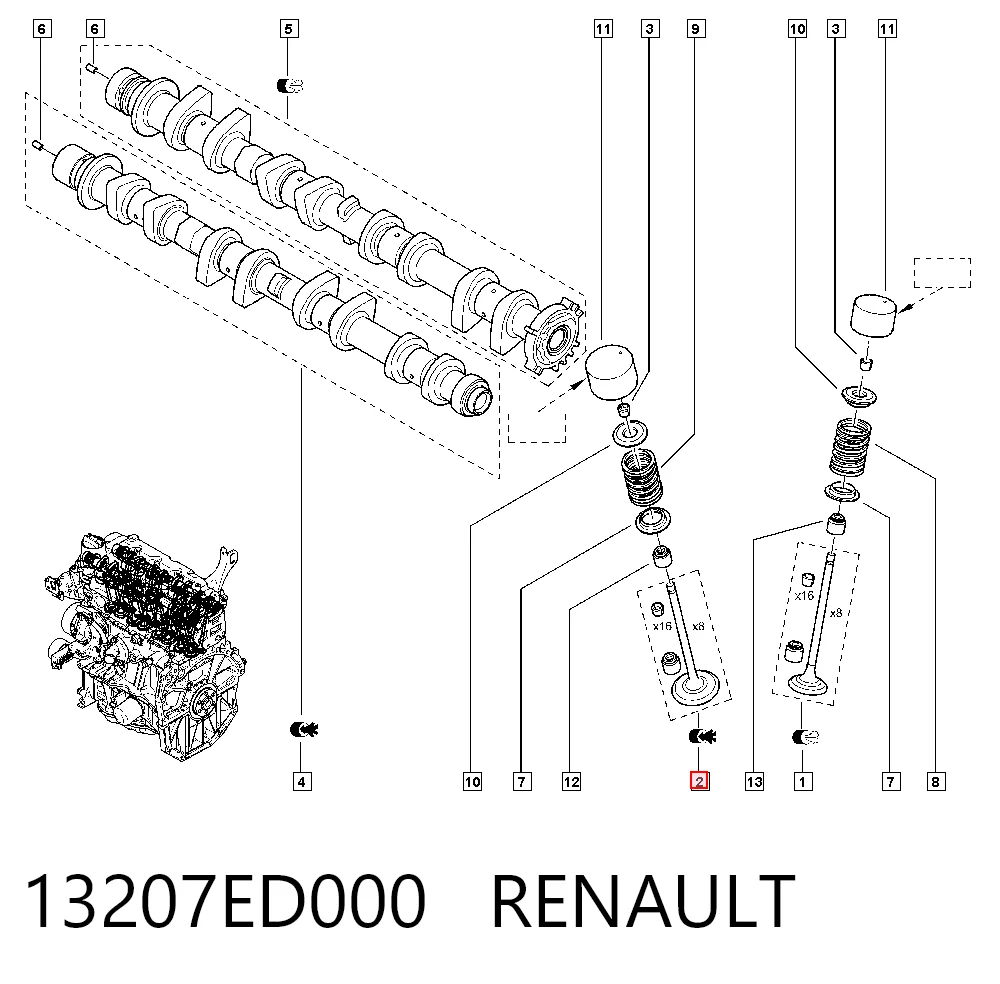  Bucim de válvula (coletor de óleo), admissão/escape Nissan Note monovolume (E11) (2006 - 2012) 
