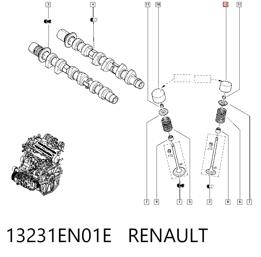 Compensador hidrâulico (empurrador hidrâulico), empurrador de válvulas para Nissan Tiida C11X