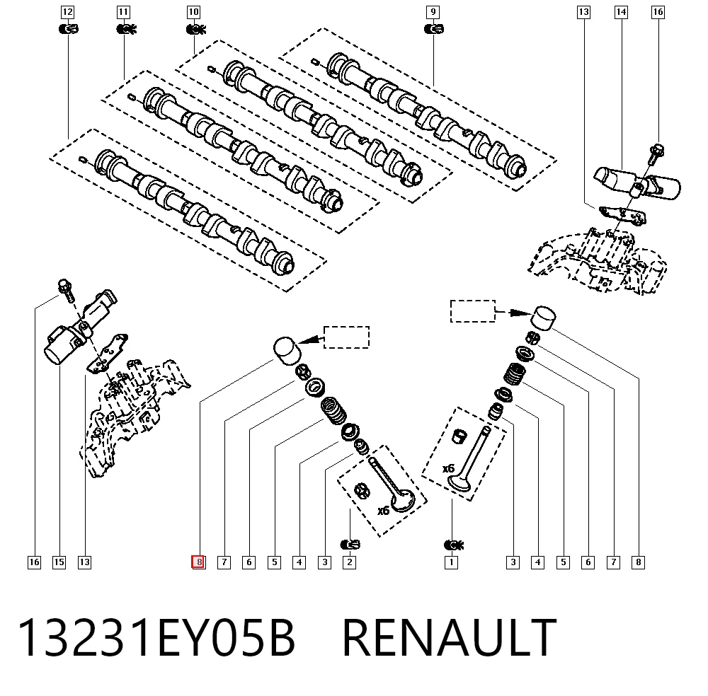 Compensador hidrâulico (empurrador hidrâulico), empurrador de válvulas para Nissan Murano Z50