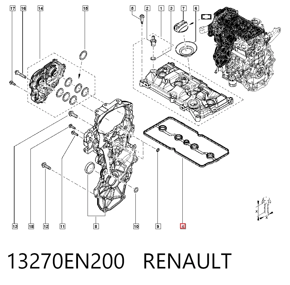 Vedante de tampa de válvulas de motor para Nissan JUKE JPN F15