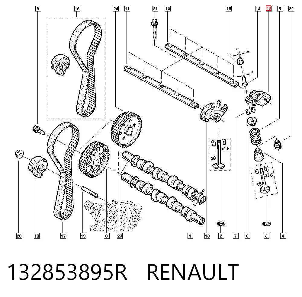 Balanceiro de válvula (balanceiro de válvulas) Renault Clio III BR01, CR01 ao melhor preço