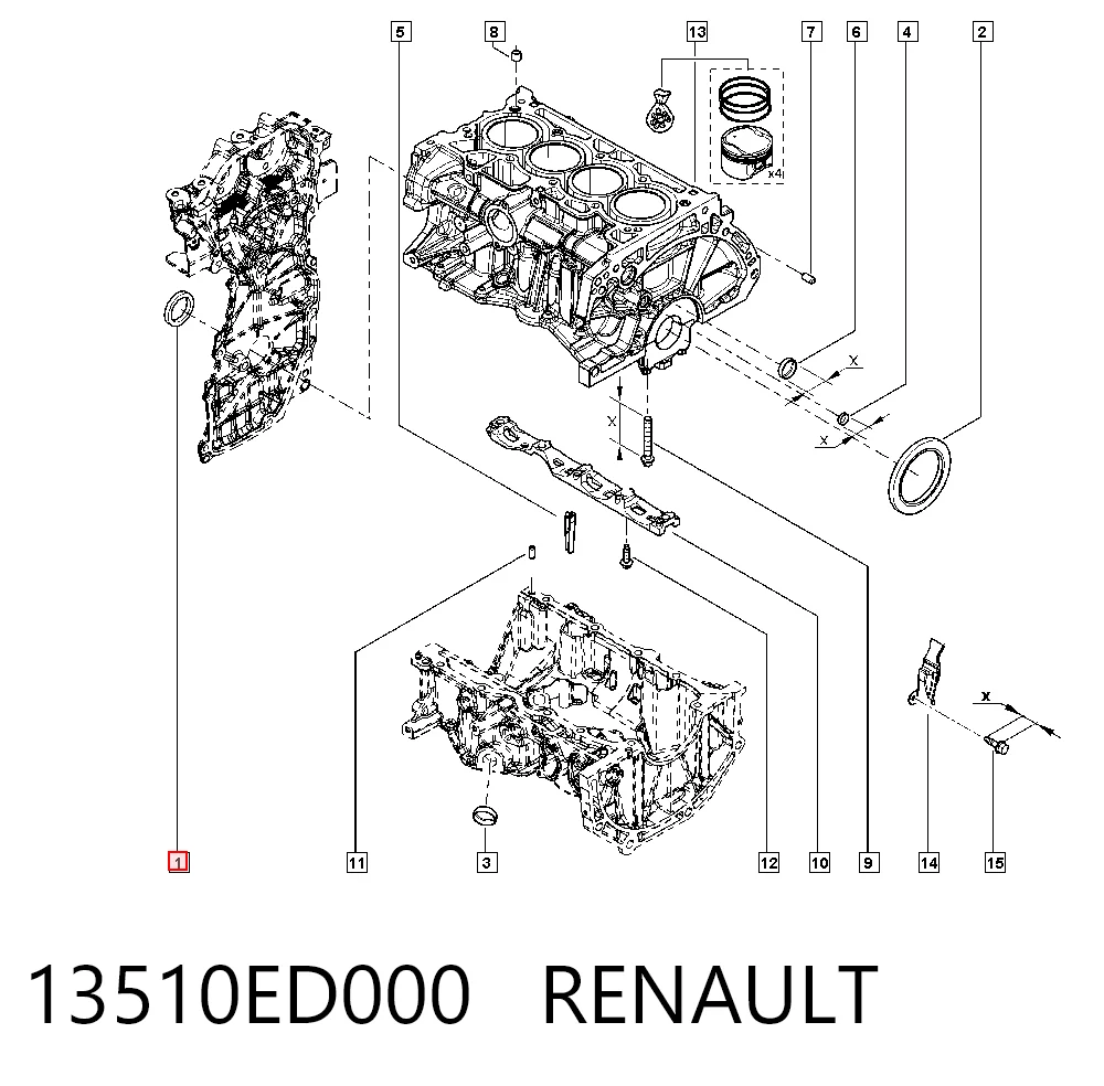 Vedação dianteira de cambota de motor 48M7061 John Deere