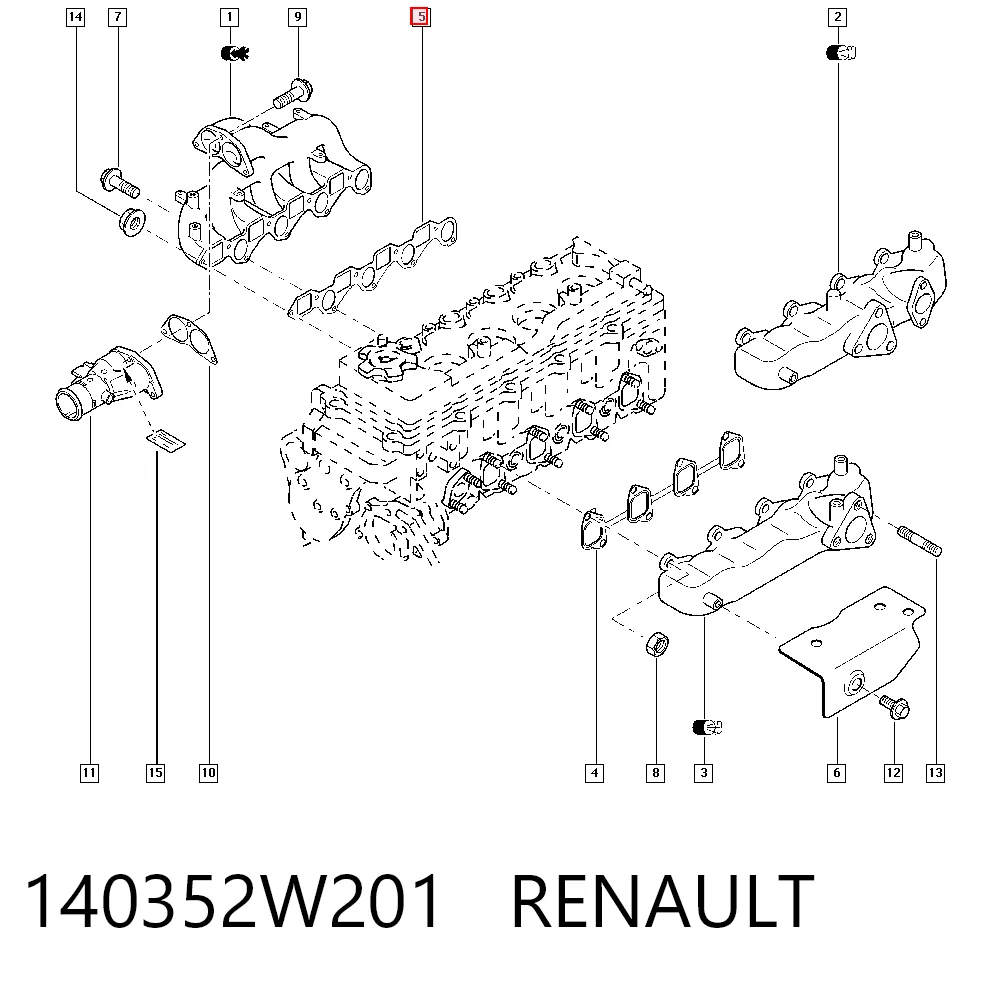  Vedante de tubo coletor de admissão Nissan Terrano II SUV (R20) (1993 - 2006) II