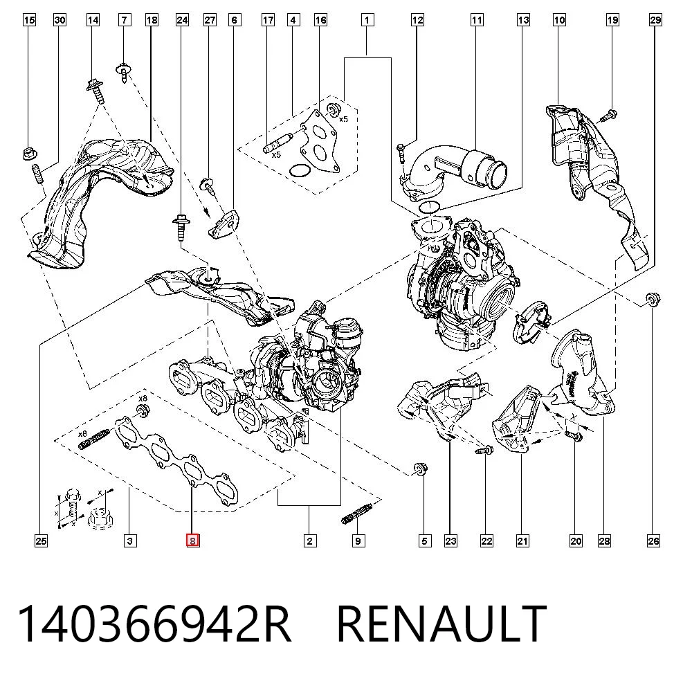 95518559 Peugeot/Citroen Vedante de tubo coletor de escape