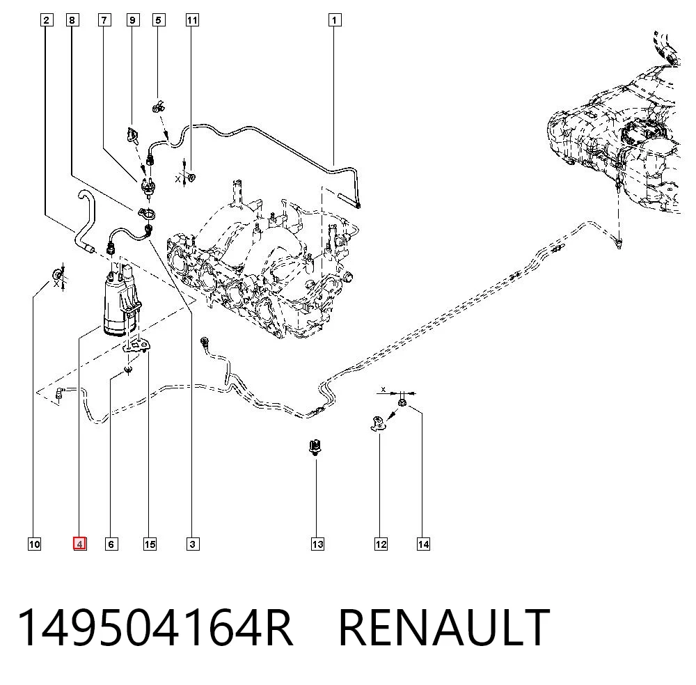 Adsorvedor dos vapores de combustível para Renault Clio V B7
