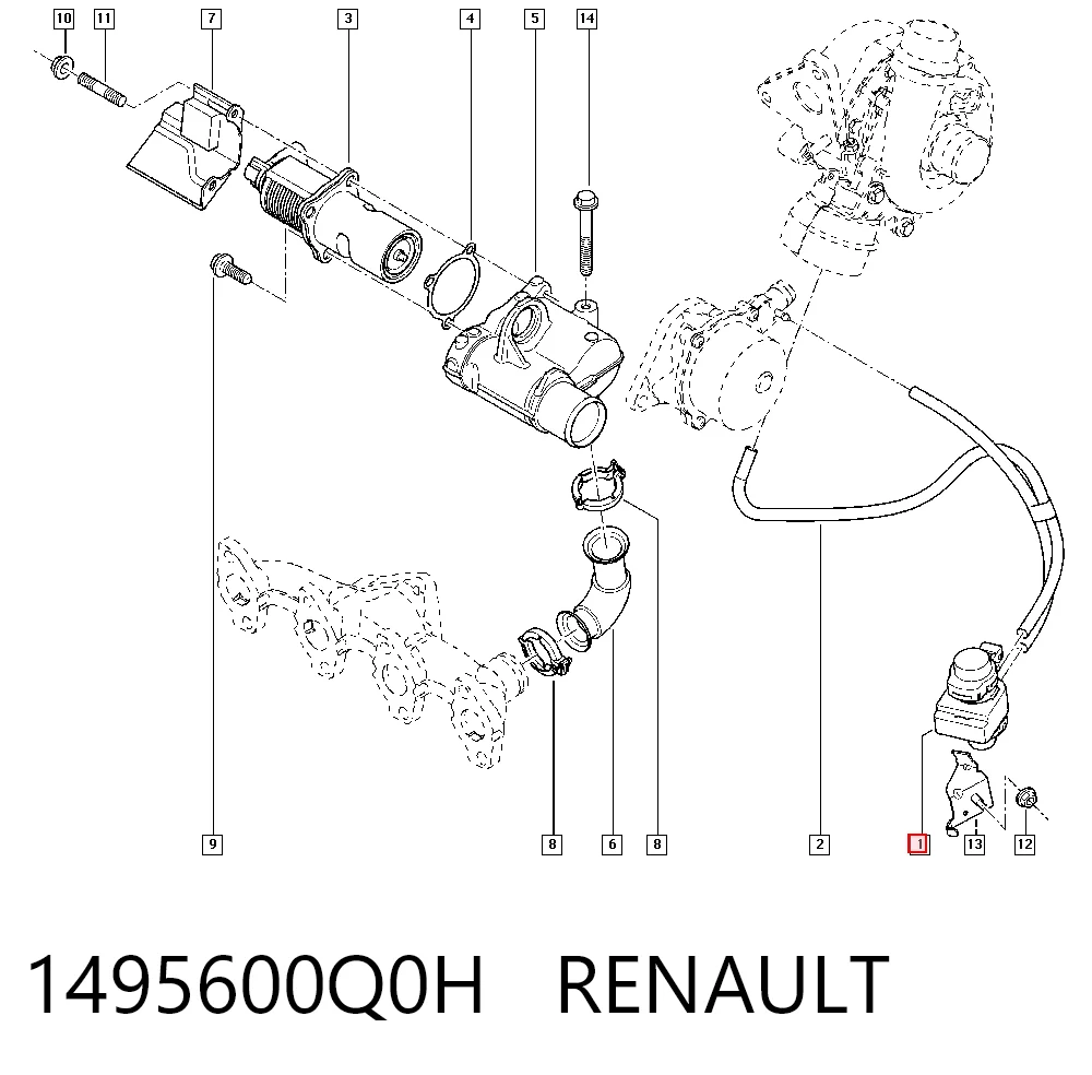 1495600Q0H Renault (RVI) Convertidor de pressão (solenoide) de supercompressão