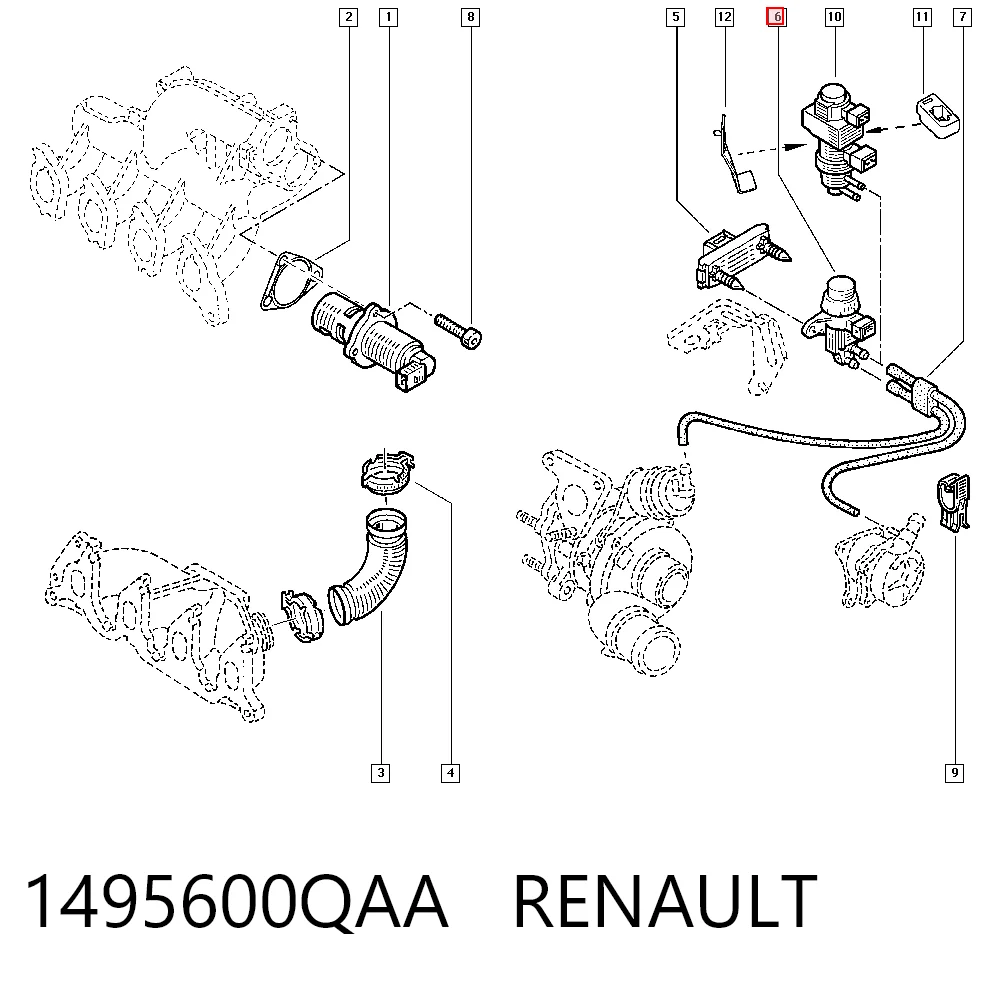 1495600QAA Renault (RVI) Convertidor de pressão (solenoide) de supercompressão