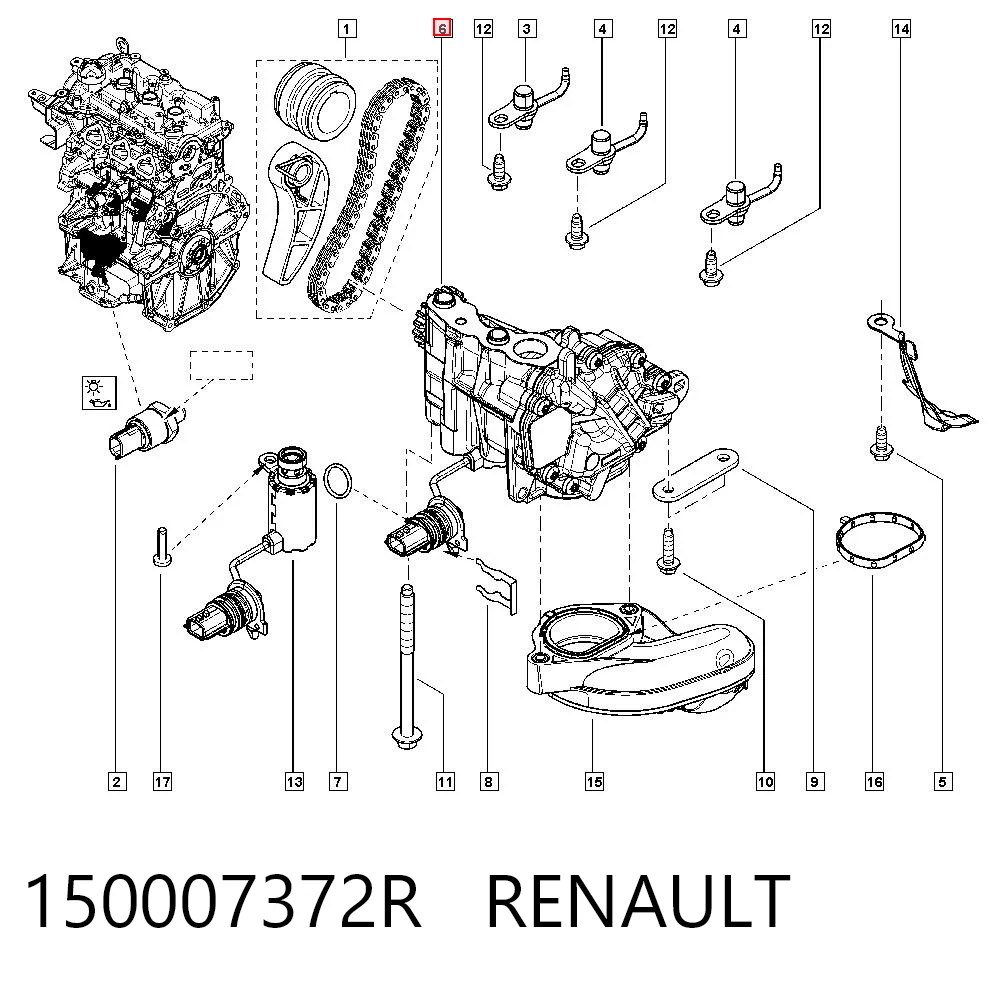 150007372R Renault (RVI) Bomba de óleo