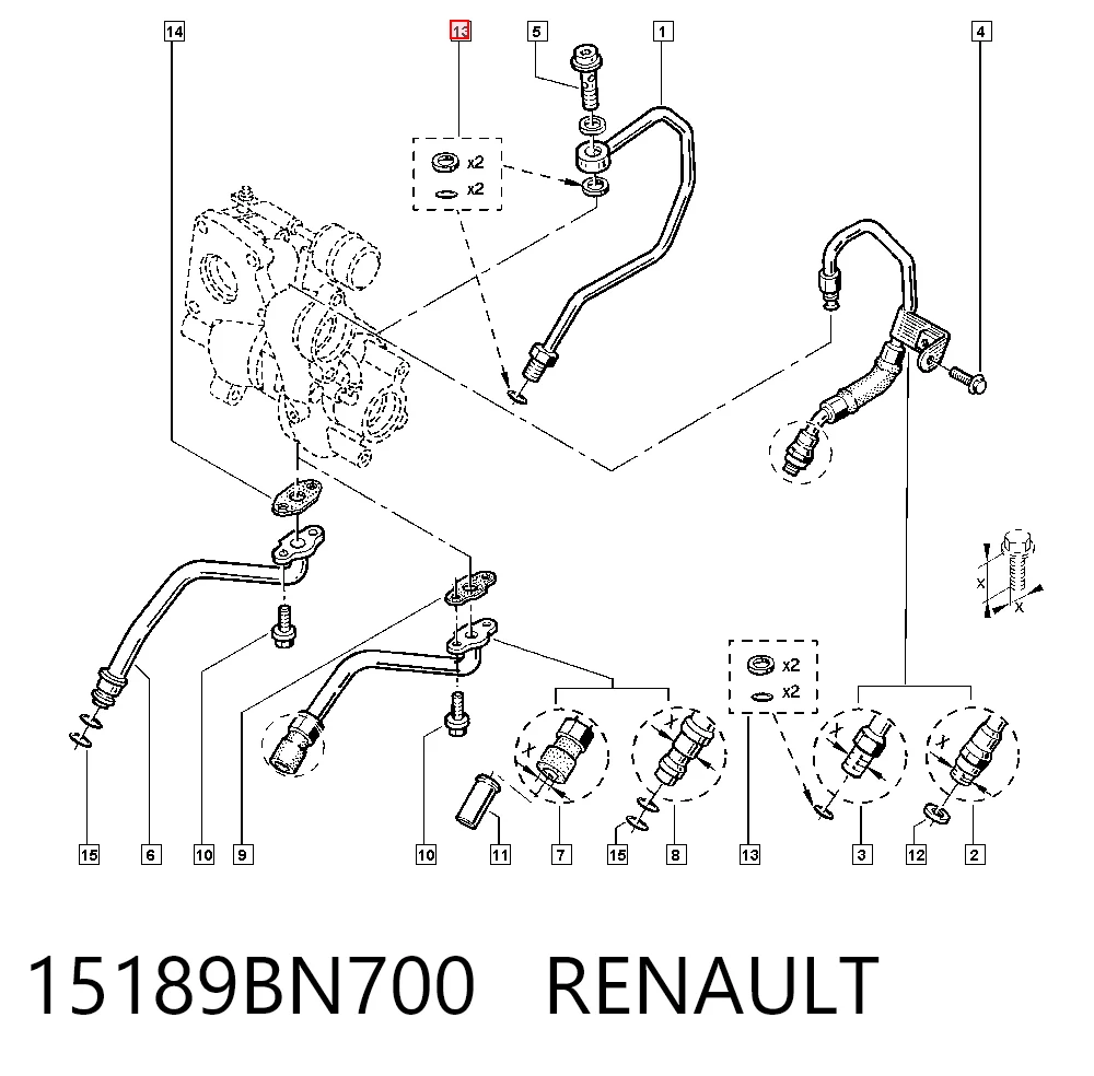9110595 General Motors Vedante de mangueira de fornecimento de óleo de turbina