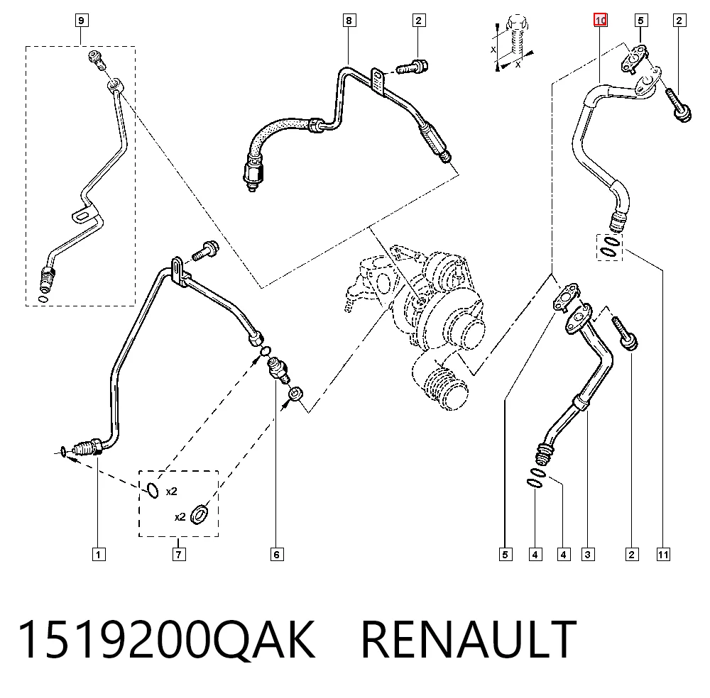 Tubo (mangueira) de derivação de óleo de turbina Nissan/Infiniti 1519200QAK preço, a partir de 35,67 USD